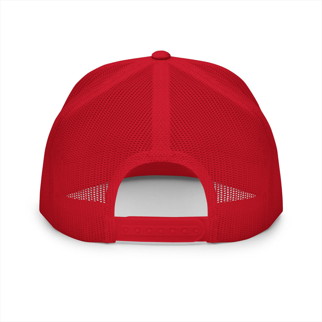 Omnia Divina - Praying Hands with Rosary Trucker Cap – Red Design