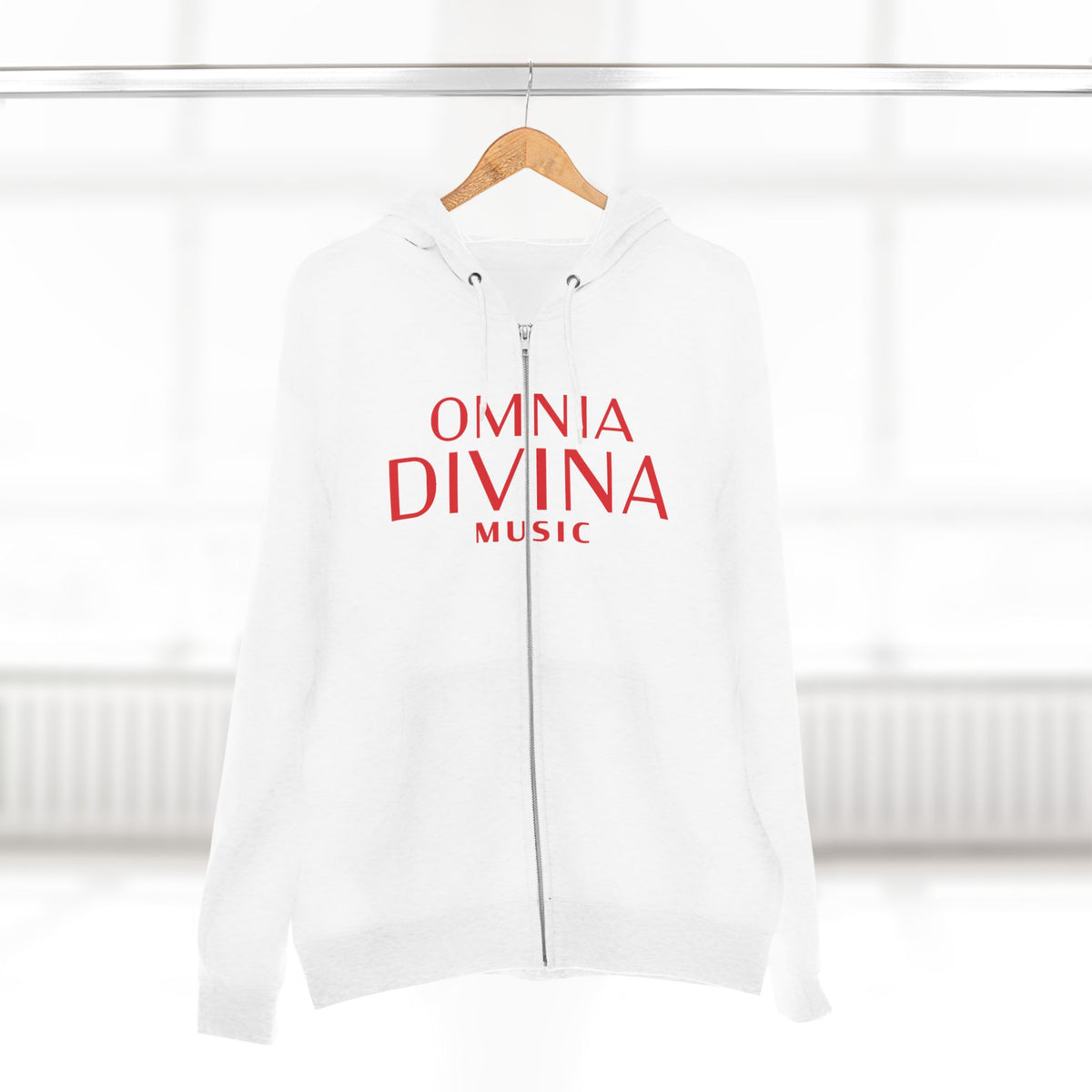 Omnia Divina - Praying Hands with Rosary Zip Hoodie