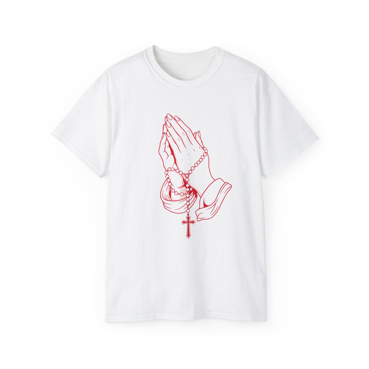 Omnia Divina - Praying Hands with Rosary T-Shirt |