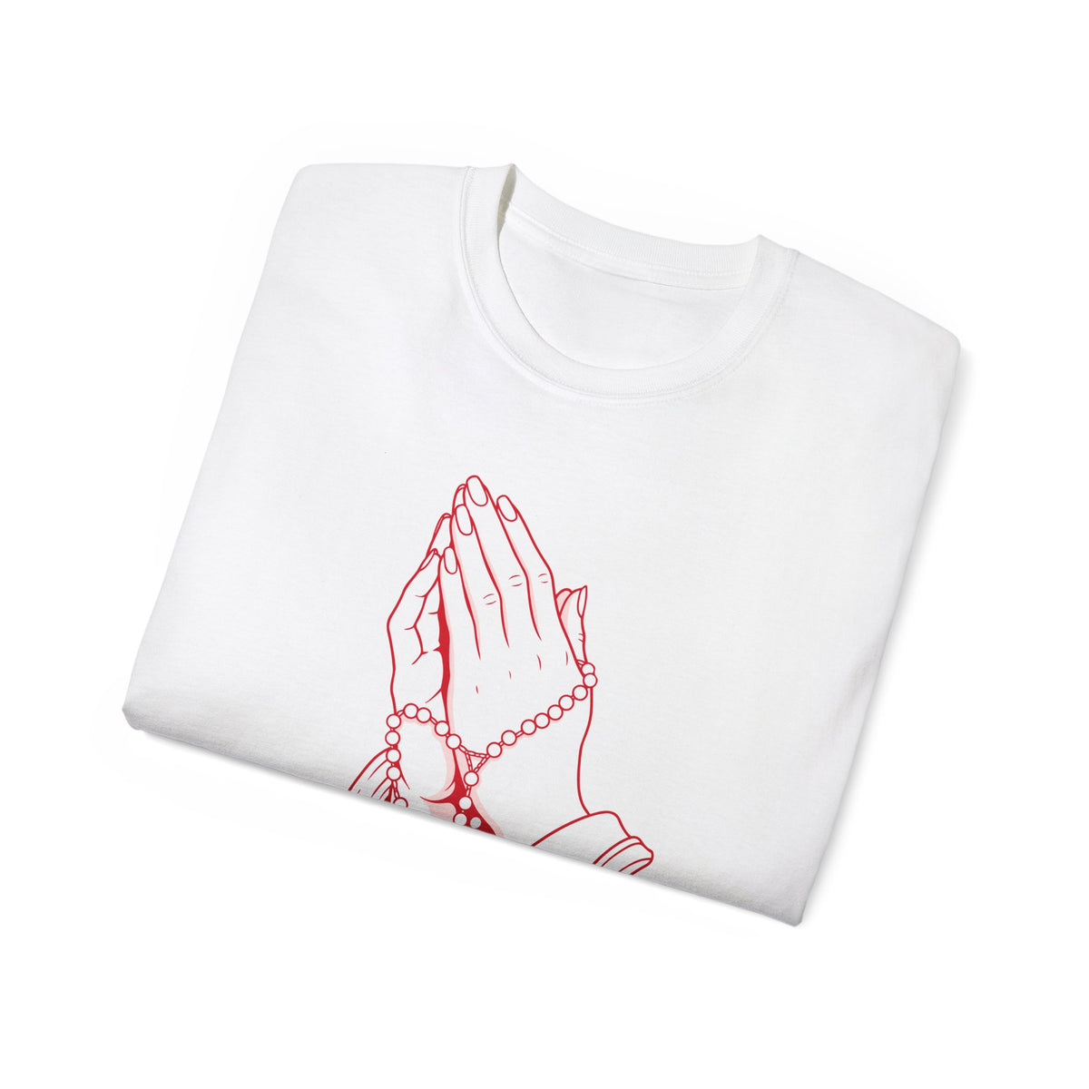 Omnia Divina - Praying Hands with Rosary T-Shirt |