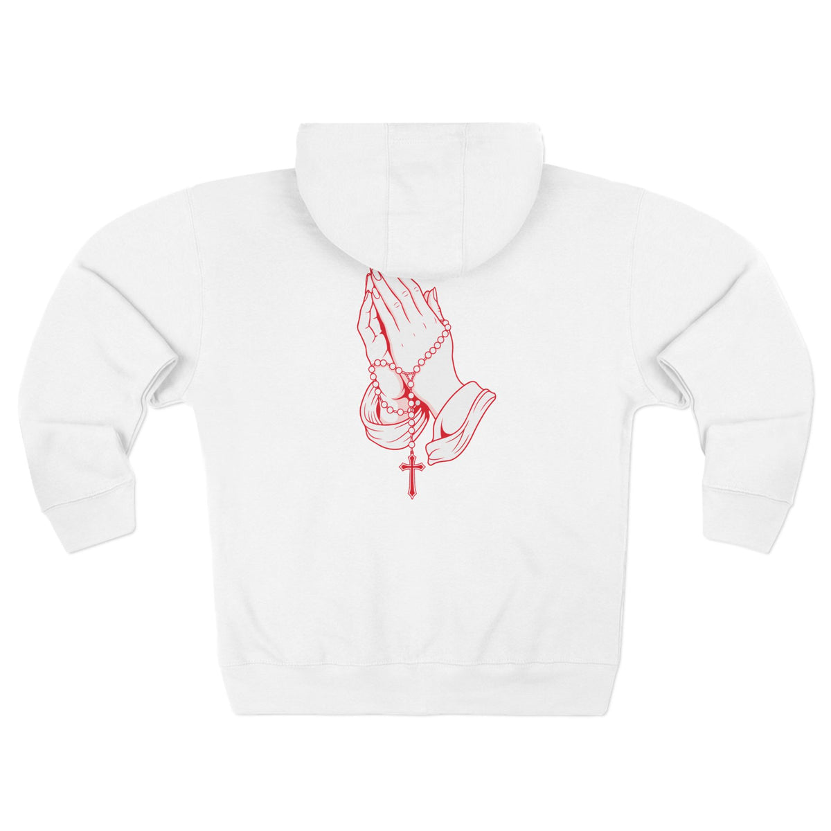 Omnia Divina - Praying Hands with Rosary Zip Hoodie