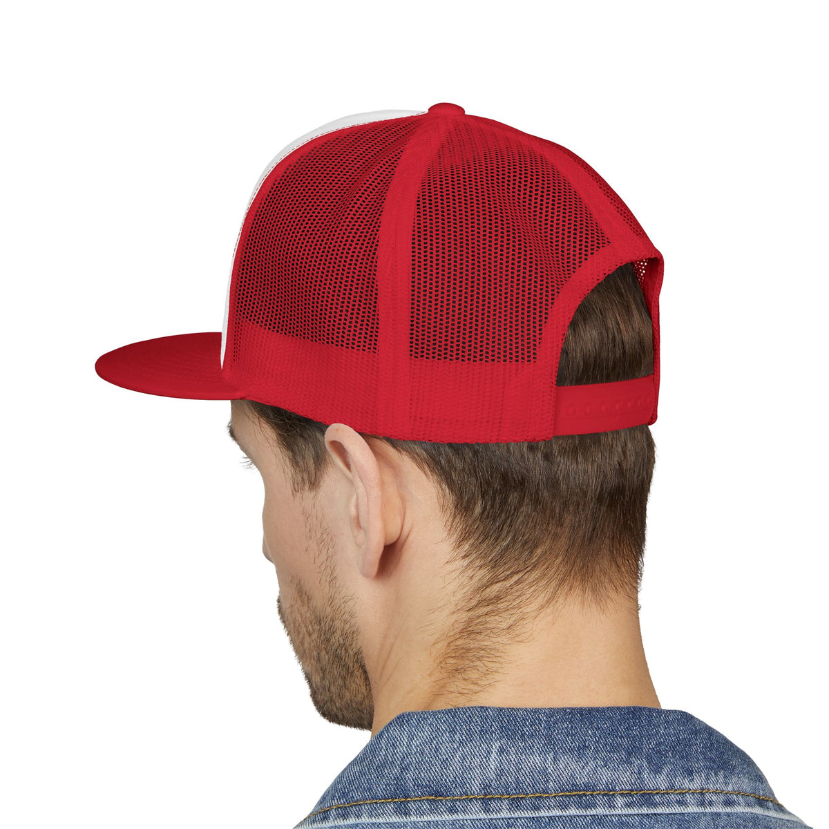 Omnia Divina - Praying Hands with Rosary Trucker Cap – Red Design
